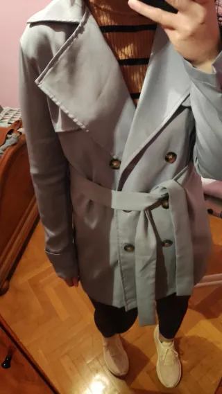 Trench azul fino Talla S