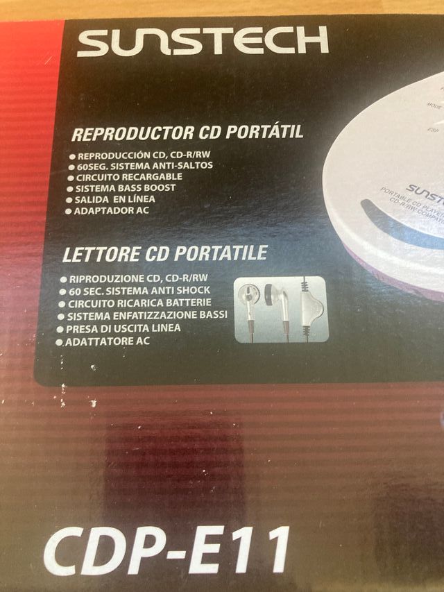 Reproductor CD Portátil Sunstech CDP-E11