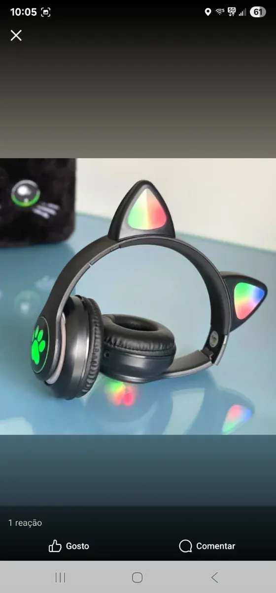 Auscultadores Wireless com Luzes LED.