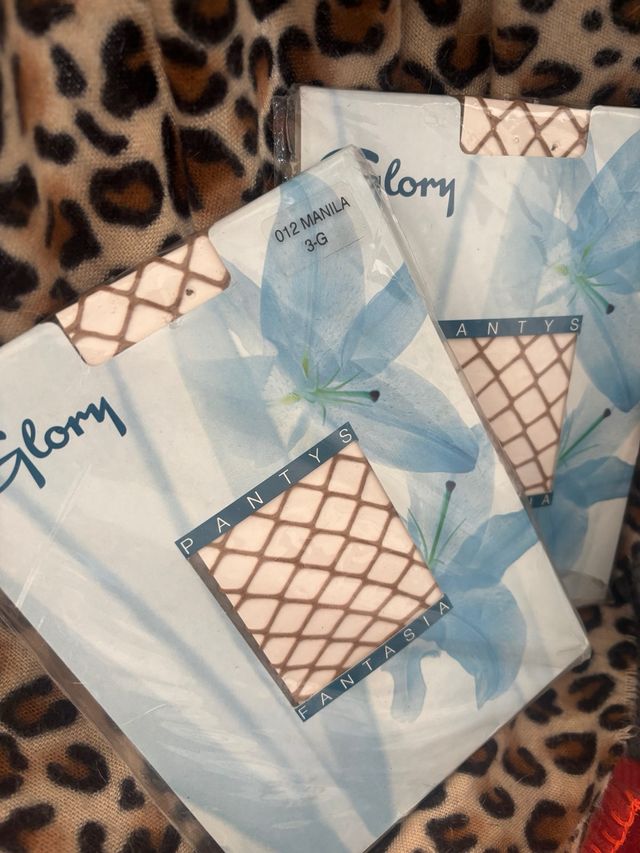 lote de 2 Medias rejilla color carne Glory Talla G