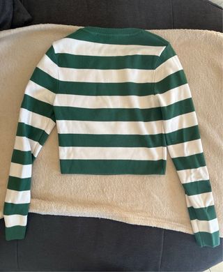 Maglietta Zara a righe verde e bianca taglia M