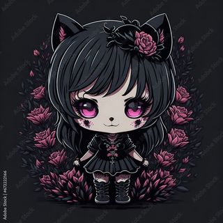 Chibi dark kawaii gothic girl