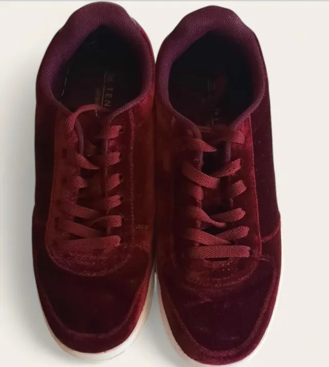 Zapatillas terciopelo burdeos T.38