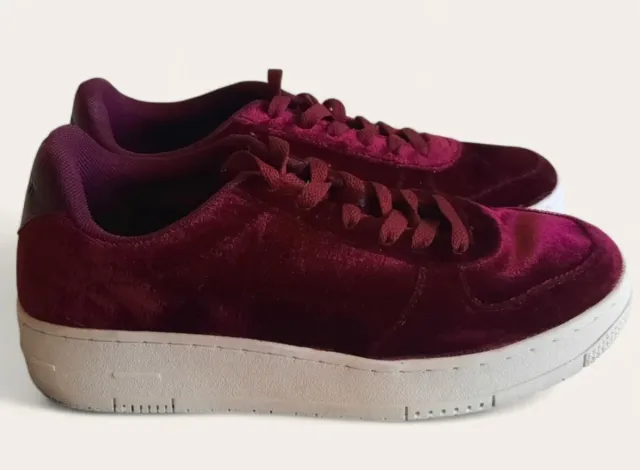 Zapatillas terciopelo burdeos T.38