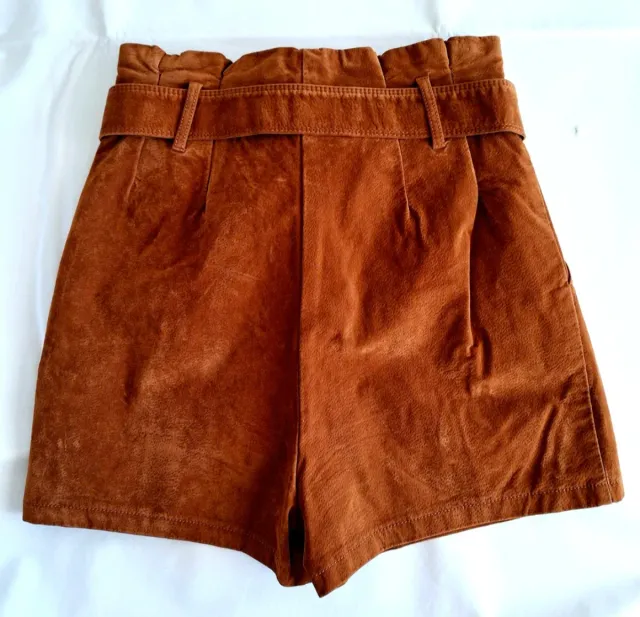 Pantalón corto efecto piel ante T.XS