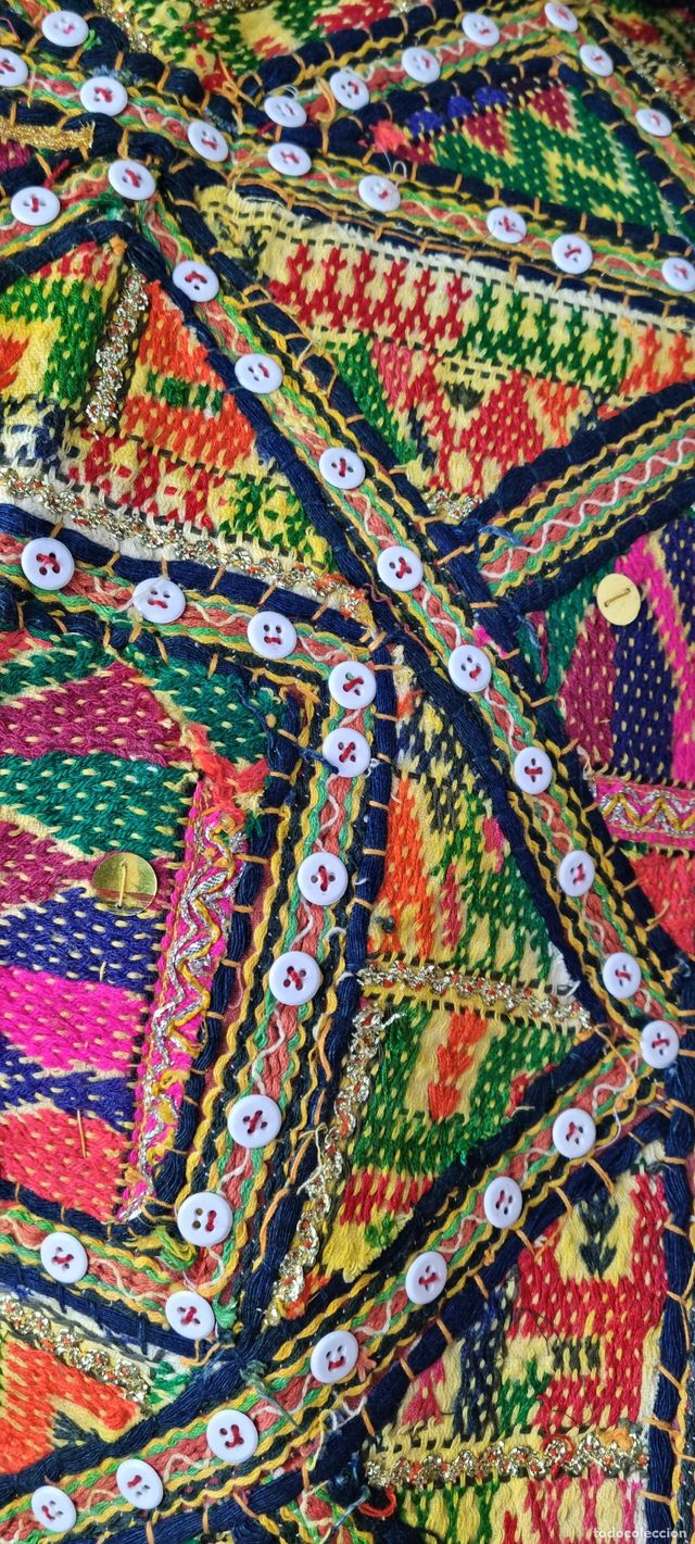 Tapiz bordado a mano India multicolor