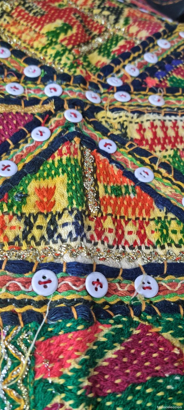 Tapiz bordado a mano India multicolor