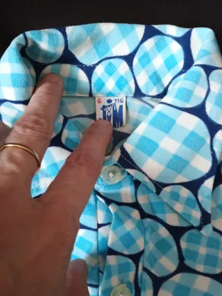 Camiseta Vintage XXS Azul y Blanco