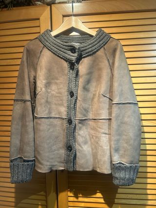 Chaqueta ante marrón y punto T.38