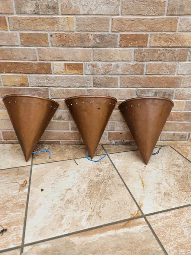 3 Faroles Metálicos Marrones