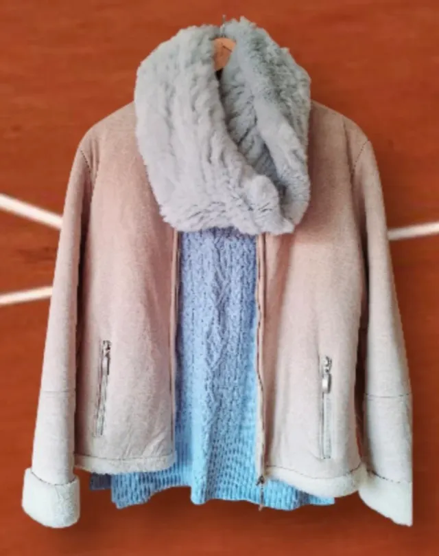 Abrigo efecto piel sintética M