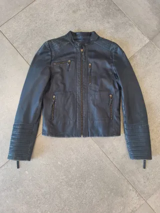 Chaqueta Cazadora Biker Cuero Mujer Vintage S