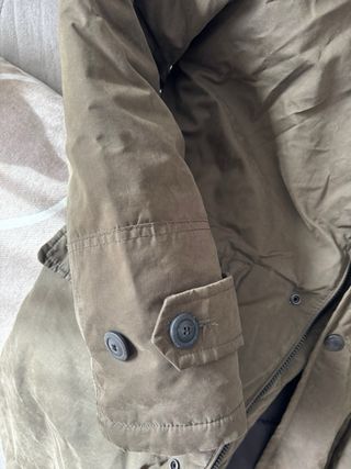 Chaquetón Mango Verde Talla M con Capucha