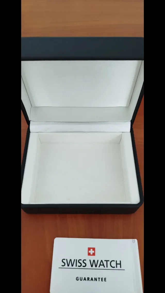 Caja de reloj Swiss Watch negra