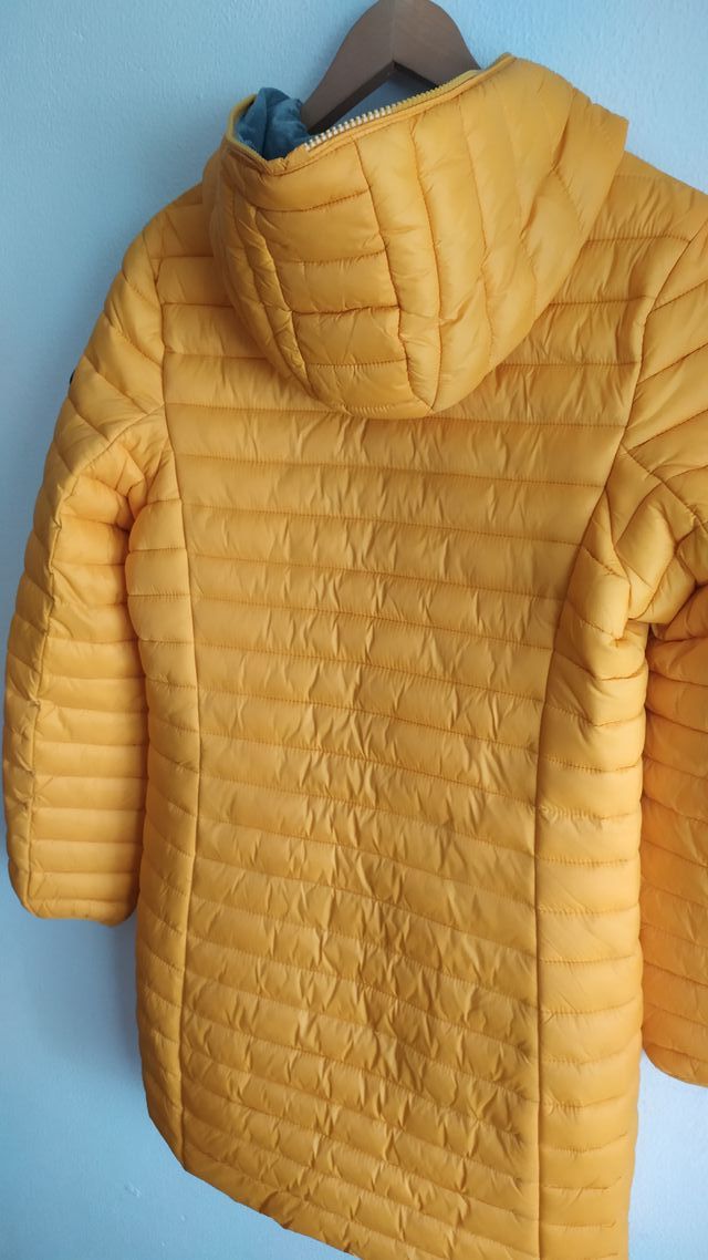 Abrigo acolchado mujer amarillo mostaza talla L