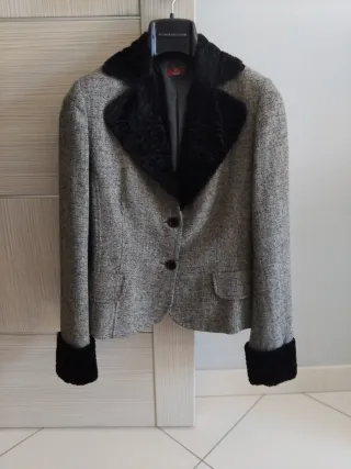 Giacca donna elegante con pelliccia taglia 42