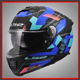 CASCO MOTO LS2 INTEGRAL FF808 MIKA NEGRO AZUL