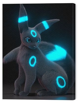 Stampa Umbreon glow neon blu Pokémon