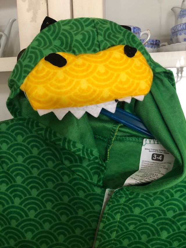 Disfraz dragón verde talla 3/4