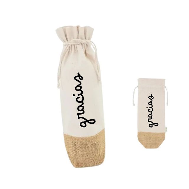 Borsa per vino personalizzata Grazie