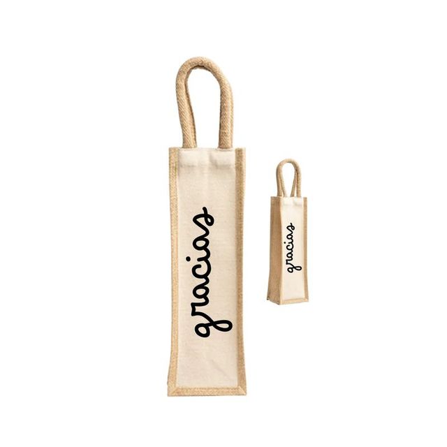 Borsa per vino personalizzata Grazie