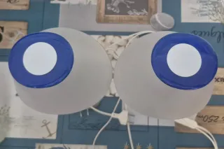 Coppia Lampade da Tavolo Vetro Blu