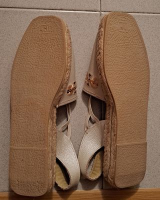 Sandalias Salvi Esparto Beige y Dorado