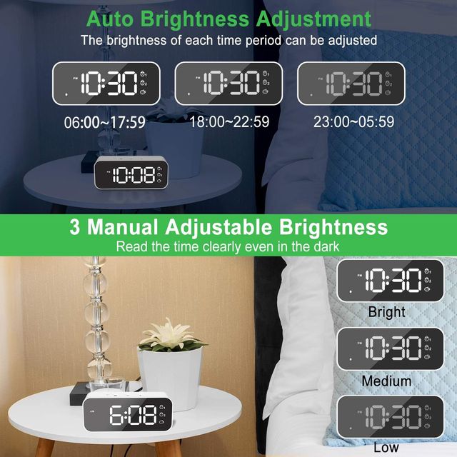 Reloj Despertador Digital USB Recargable