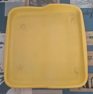 Scolapiatti bianco e giallo in plastica Tontarelli