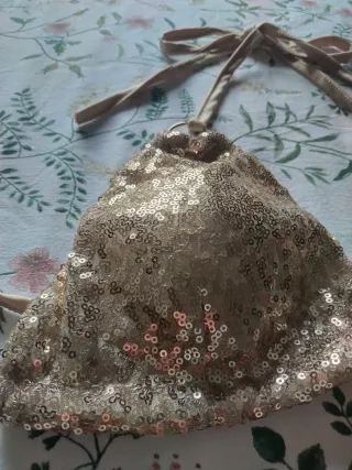 Bikini lentejuelas dorado