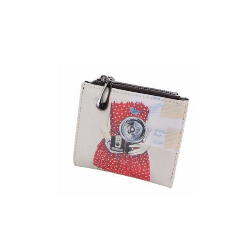 Borsa/portafoglio d'arte con design vintage con fotocamera