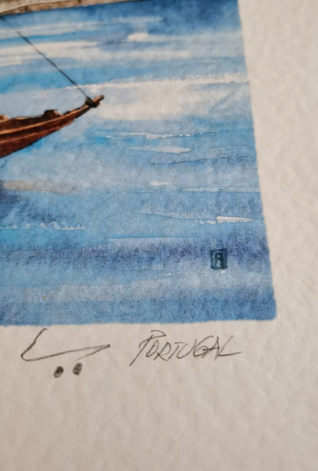 Litografía El Duero Portugal firmada 1/2