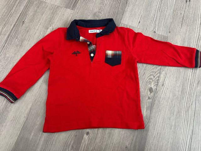 Polo Mayoral manga larga rojo