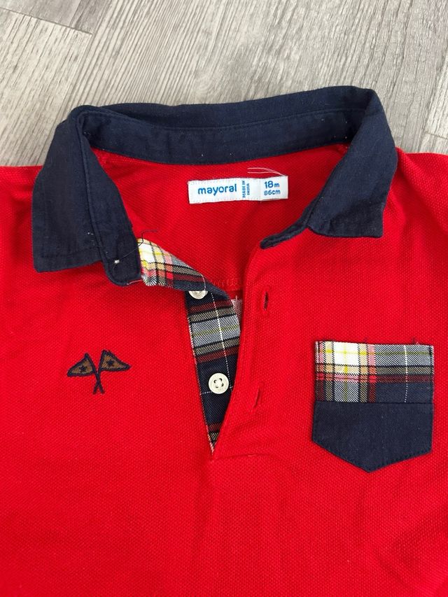 Polo Mayoral manga larga rojo