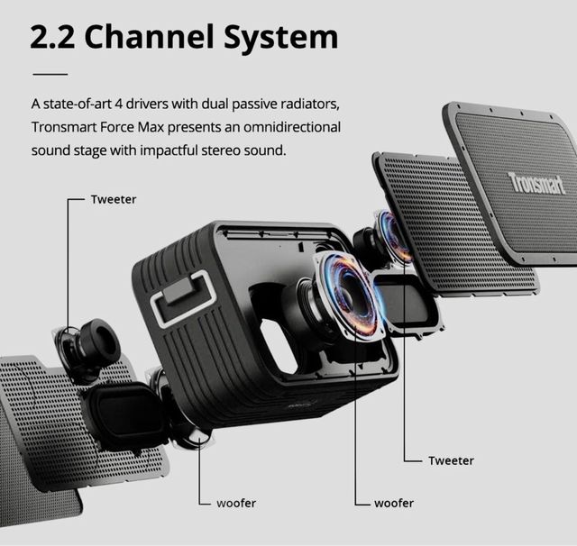 Altavoz Tronsmart Force Max 80W TWS 2.2 Negro