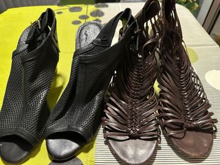2 Pares Tacones Negros y Marrones
