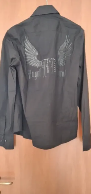 Camicia nera uomo XL Angel & Devil