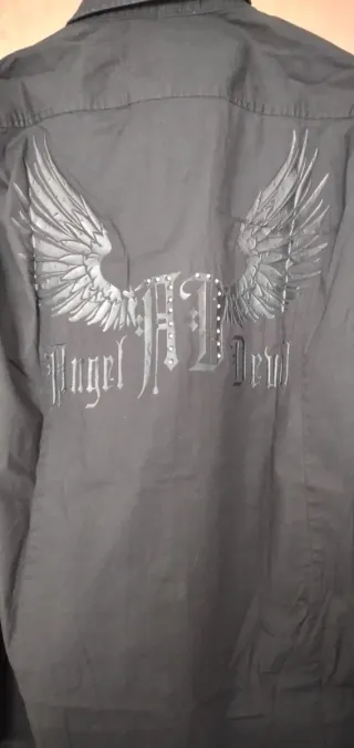 Camicia nera uomo XL Angel & Devil