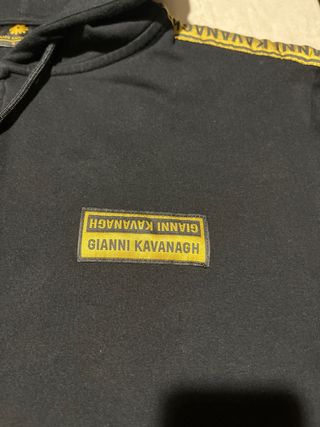 Felpa con cappuccio Gianni Kavanagh nera e oro