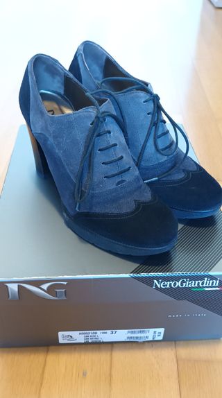 Scarpe Donna francesine camoscio Tacco Alto Tg.37