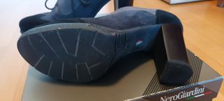 Scarpe Donna francesine camoscio Tacco Alto Tg.37