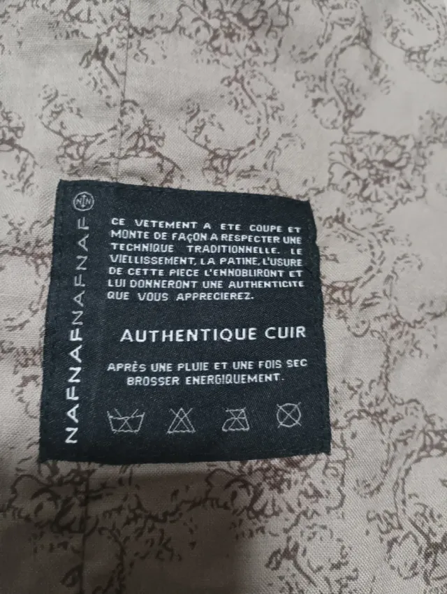 Chaqueta de cuero Naf Naf Beige