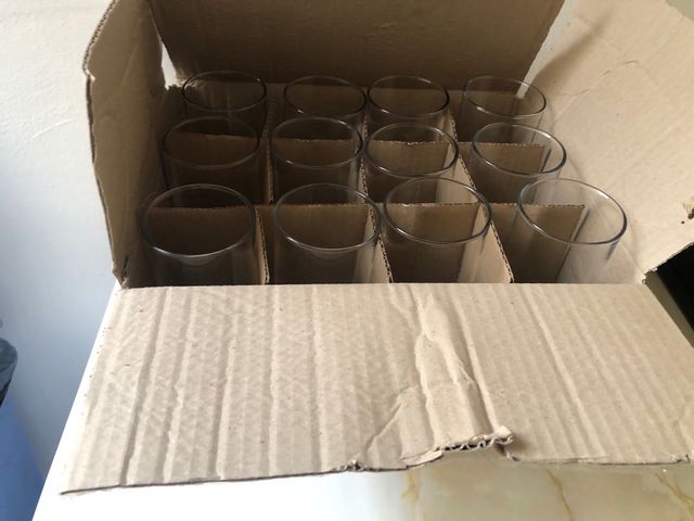12 Vasos de Tubo de Cristal
