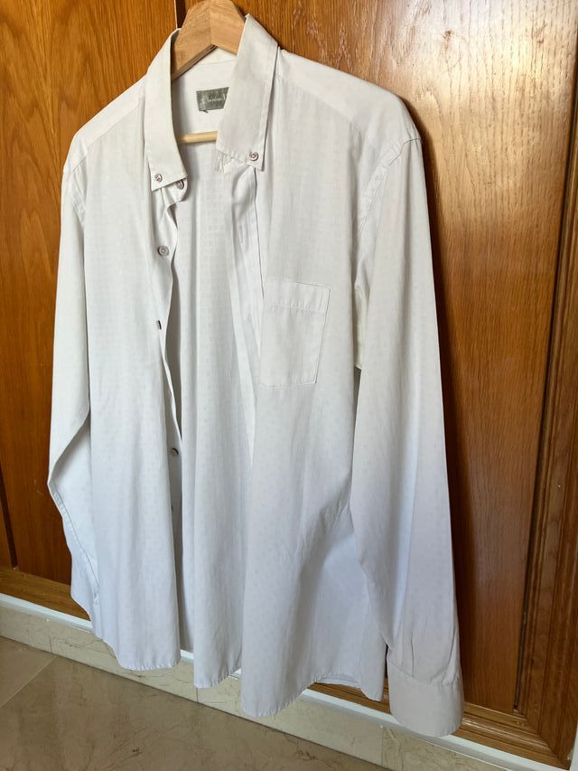 Camisa Dior Hombre Manga Larga Con Bolsillo Blanca