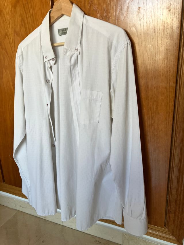 Camisa Dior Hombre Manga Larga Con Bolsillo Blanca