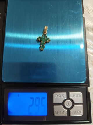 Ciondolo Croce Smeraldi Grezzi Oro