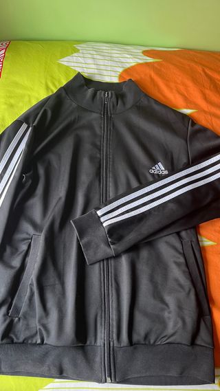 Sudadera Adidas Negra con Rayas