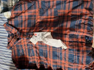 Lote  5 Camisas Hombre Cuadros Azul/Rojo Talla L
