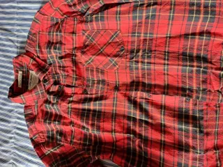 Lote  5 Camisas Hombre Cuadros Azul/Rojo Talla L