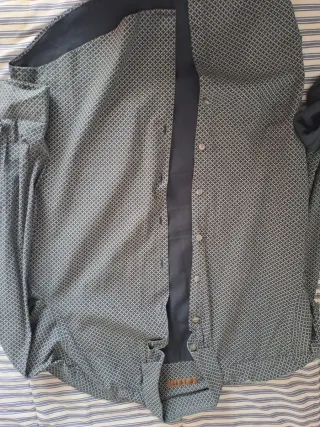 Lote  5 Camisas Hombre Cuadros Azul/Rojo Talla L